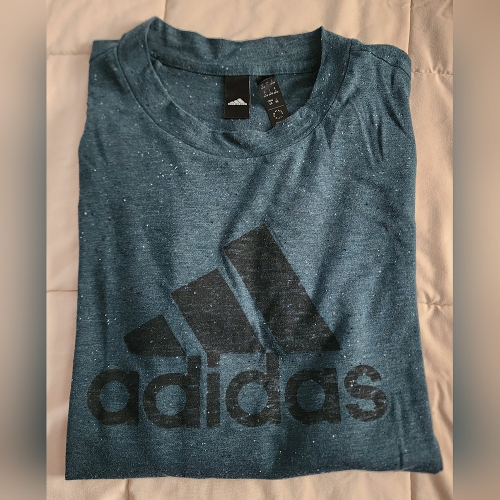 Adidas Blue Long Sleeve with Black Logo - Picture 2 of 4